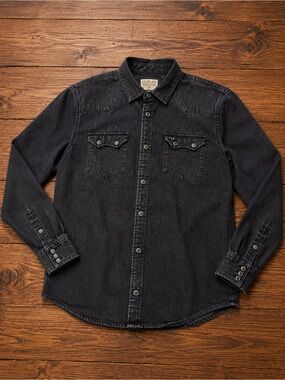Howler Brothers Black Denim Western Button-Up Shirt